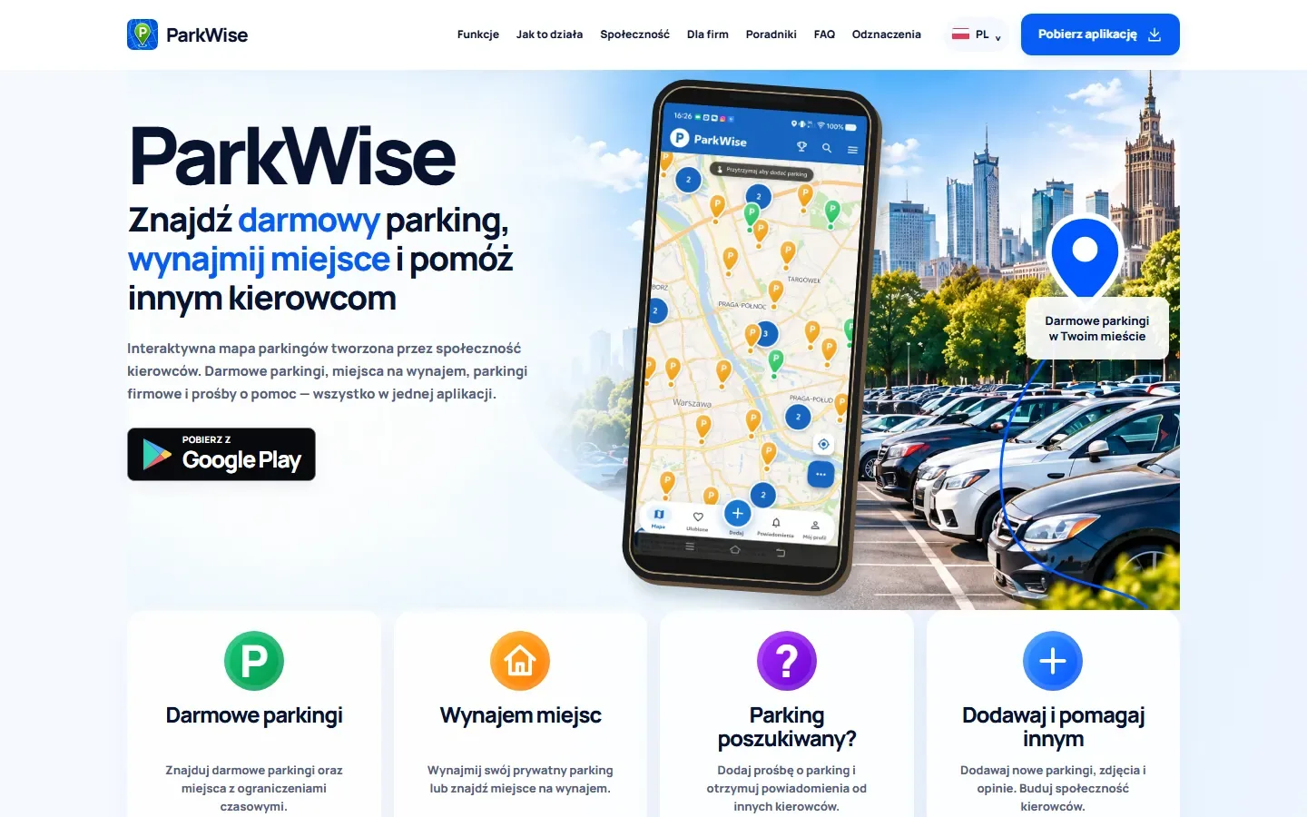 ParkWise en la pantalla de un ordenador