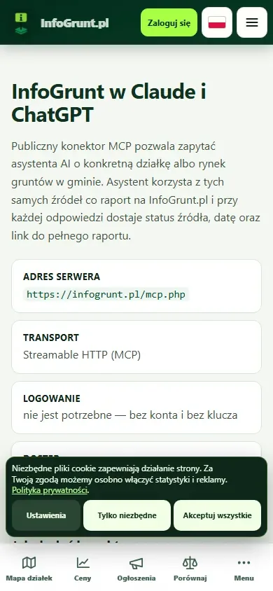 InfoGrunt MCP auf einem Smartphone
