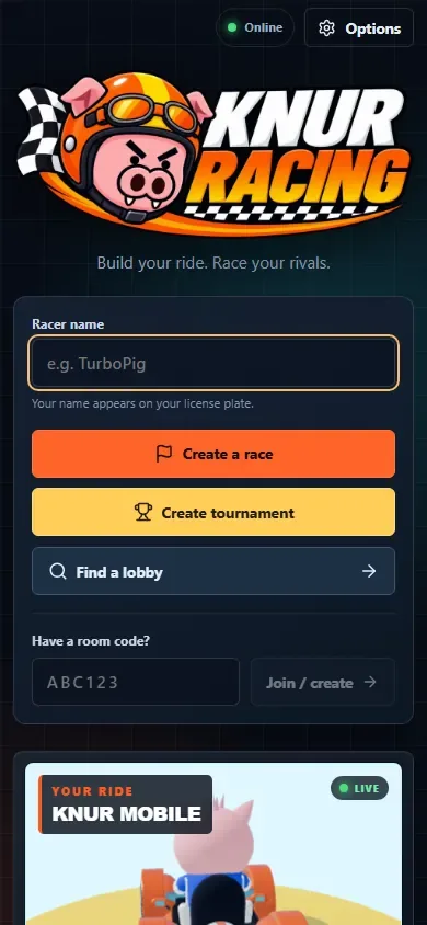 Knur Racing na telefonie